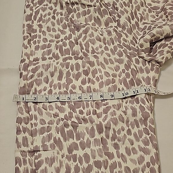 NWT J. Crew Pleated Linen Blend Pants in Lilac Giraffe Print size 8 - Picture 8 of 14
